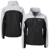 Pittsburgh Steelers Cutter & Buck Women's Charter Eco Recycled Half-Zip Hooded Anorak Jacket Black | NFL