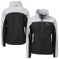 Pittsburgh Steelers Cutter & Buck Women's Charter Eco Recycled Half-Zip Hooded Anorak Jacket Black | NFL