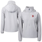 Denver Broncos Cutter & Buck Women's Charter Eco Recycled Half-Zip Hooded Anorak Jacket Gray | NFL