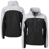 Arizona Cardinals Cutter & Buck Women's Charter Eco Recycled Half-Zip Hooded Anorak Jacket Black | NFL