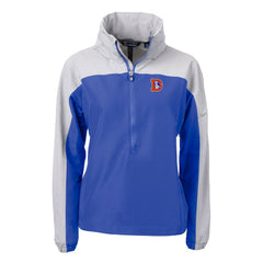 Denver Broncos Cutter & Buck Women's Charter Eco Recycled Half-Zip Hooded Anorak Jacket Blue | NFL