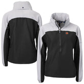 Cincinnati Bengals Cutter & Buck Women's Charter Eco Recycled Half-Zip Hooded Anorak Jacket Black | NFL