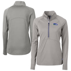 Seattle Seahawks Cutter & Buck Women's Historical Adapt Eco Knit Stretch Recycled Raglan Half-Zip Top Gray | NFL