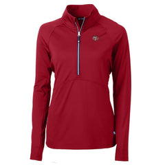 San Francisco 49ers Cutter & Buck Women's Adapt Eco Knit Stretch Recycled Raglan Half-Zip Top Red | NFL
