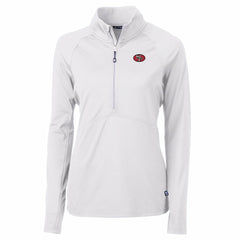 San Francisco 49ers Cutter & Buck Women's Adapt Eco Knit Stretch Recycled Raglan Half-Zip Top White | NFL