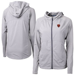 Chicago Bears Cutter & Buck Women's Adapt Eco Knit Hybrid Recycled Full-Zip Jacket Gray | NFL