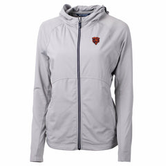Chicago Bears Cutter & Buck Women's Adapt Eco Knit Hybrid Recycled Full-Zip Jacket Gray | NFL