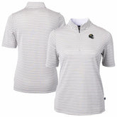 Jacksonville Jaguars Cutter & Buck Women's Virtue Eco Pique Stripe Recycled Quarter-Zip Top Gray | NFL
