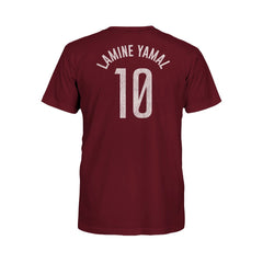 Lamine Yamal Barcelona 1863FC Youth Player Name & Number T-Shirt Maroon - FIFA World CUP