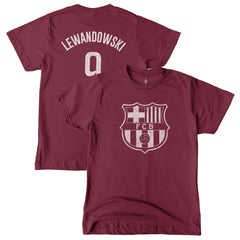 Robert Lewandowski Barcelona 1863FC Youth Player T-Shirt Maroon - FIFA World CUP