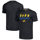 Los Angeles Rams Homage Unisex The NFL ASL Collection by Love Sign American Sign Language T-Shirt Charcoal | NFL