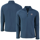 New York Yankees Cutter & Buck Peshastin Eco Fleece Recycled Raglan Quarter-Zip Top - MLB