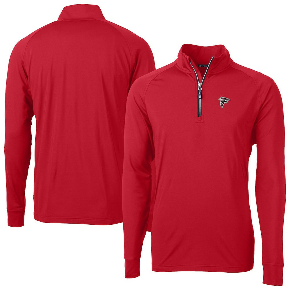 Atlanta Falcons Cutter & Buck Adapt Eco DryTec Raglan Quarter-Zip Jacket Red | NFL