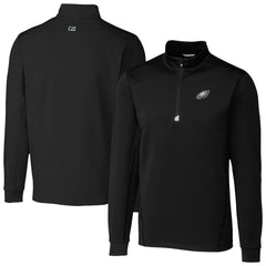 Philadelphia Eagles Cutter & Buck Traverse Stretch Quarter-Zip Top Black | NFL