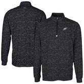 Philadelphia Eagles Cutter & Buck Traverse Camo Print Stretch Quarter-Zip Top Black | NFL