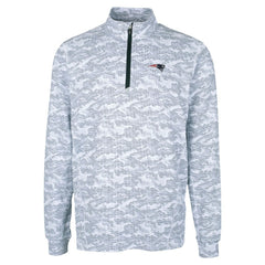 New England Patriots Cutter & Buck Traverse Camo Print Stretch Quarter-Zip Top Charcoal | NFL