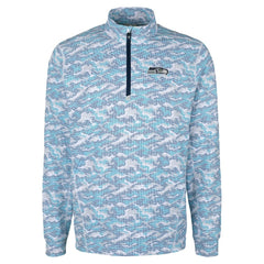 Seattle Seahawks Cutter & Buck Traverse Camo Print Stretch Quarter-Zip Top Navy | NFL