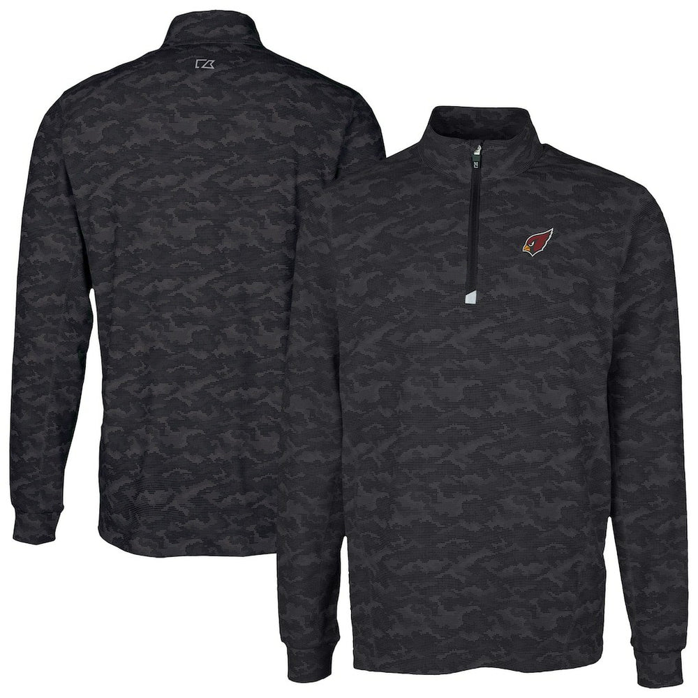 Arizona Cardinals Cutter & Buck Traverse Camo Print Stretch Quarter-Zip Top Black | NFL