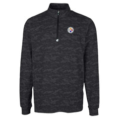 Pittsburgh Steelers Cutter & Buck Traverse Camo Print Stretch Quarter-Zip Top Black | NFL