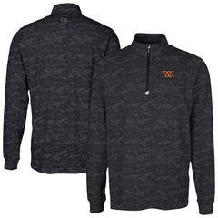 Washington Commanders Cutter & Buck Traverse Camo Print Stretch Quarter-Zip Top Black | NFL