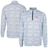 Chicago Bears Cutter & Buck Traverse Camo Print Stretch Quarter-Zip Top Charcoal | NFL