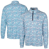 Indianapolis Colts Cutter & Buck Traverse Camo Print Stretch Quarter-Zip Pullover Top Blue | NFL