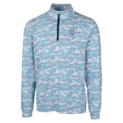 Indianapolis Colts Cutter & Buck Traverse Camo Print Stretch Quarter-Zip Pullover Top Blue | NFL