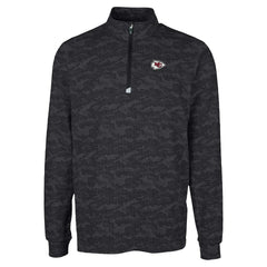 Kansas City Chiefs Cutter & Buck Traverse Camo Print Stretch Quarter-Zip Top Black | NFL
