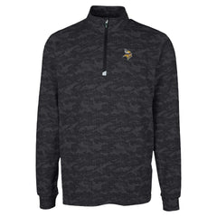 Minnesota Vikings Cutter & Buck Traverse Camo Print Stretch Quarter-Zip Top Black | NFL