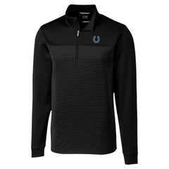 Indianapolis Colts Cutter & Buck Traverse Stripe Stretch DryTec Quarter-Zip Top Black | NFL