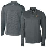 Minnesota Vikings Cutter & Buck Traverse Stripe Stretch DryTec Quarter-Zip Top Gray | NFL