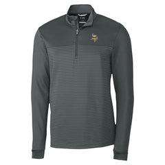 Minnesota Vikings Cutter & Buck Traverse Stripe Stretch DryTec Quarter-Zip Top Gray | NFL