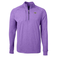 Baltimore Ravens Cutter & Buck Adapt Eco Raglan Quarter-Zip Jacket Heather Purple | NFL