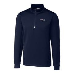 New England Patriots Cutter & Buck Big & Tall Traverse Eco Tri-Blend DryTec Quarter-Zip Jacket Navy | NFL