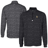 Minnesota Vikings Cutter & Buck Big & Tall Traverse Eco Camo Tri-Blend DryTec Quarter-Zip Jacket Black | NFL