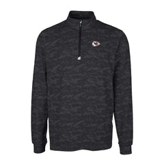 Kansas City Chiefs Cutter & Buck Big & Tall Traverse Eco Camo Tri-Blend DryTec Quarter-Zip Jacket Black | NFL