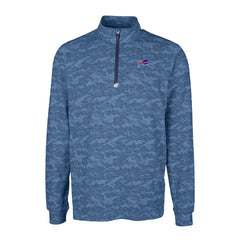 Buffalo Bills Cutter & Buck Big & Tall Traverse Eco Camo Tri-Blend DryTec Quarter-Zip Jacket Navy | NFL