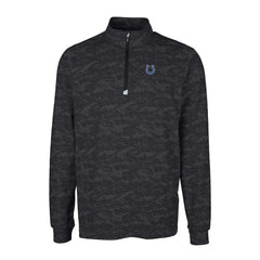 Indianapolis Colts Cutter & Buck Big & Tall Traverse Eco Camo Tri-Blend DryTec Quarter-Zip Jacket Black | NFL