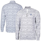 Indianapolis Colts Cutter & Buck Big & Tall Traverse Eco Camo Tri-Blend DryTec Quarter-Zip Jacket Charcoal | NFL