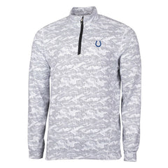 Indianapolis Colts Cutter & Buck Big & Tall Traverse Eco Camo Tri-Blend DryTec Quarter-Zip Jacket Charcoal | NFL