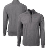 Carolina Panthers Cutter & Buck Big & Tall Adapt Eco Raglan Quarter-Zip Jacket Heather Black | NFL