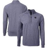 Chicago Bears Cutter & Buck Big & Tall Adapt Eco Raglan Quarter-Zip Jacket Heather Navy | NFL