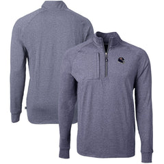 Chicago Bears Cutter & Buck Big & Tall Adapt Eco Raglan Quarter-Zip Jacket Heather Navy | NFL