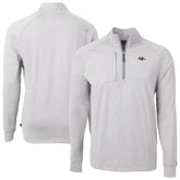 Baltimore Ravens Cutter & Buck Big & Tall Adapt Eco Raglan Quarter-Zip Jacket Heather Gray | NFL