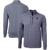 Denver Broncos Cutter & Buck Big & Tall Adapt Eco Raglan Quarter-Zip Jacket Heather Navy | NFL