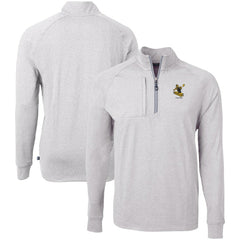 Pittsburgh Steelers Cutter & Buck Big & Tall Adapt Eco Raglan Quarter-Zip Jacket Heather Gray | NFL