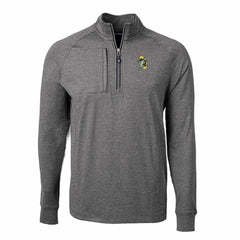 Green Bay Packers Cutter & Buck Big & Tall Adapt Eco Raglan Quarter-Zip Jacket Heather Black | NFL