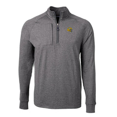 Green Bay Packers Cutter & Buck Big & Tall Adapt Eco Raglan Quarter-Zip Jacket Heather Black | NFL