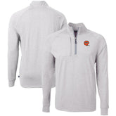 Cincinnati Bengals Cutter & Buck Big & Tall Adapt Eco Raglan Quarter-Zip Jacket Heather Gray | NFL