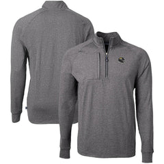 Jacksonville Jaguars Cutter & Buck Big & Tall Adapt Eco Raglan Quarter-Zip Jacket Heather Black | NFL